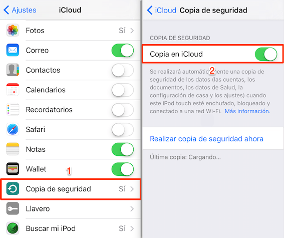 respaldar datos con itunes